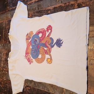 Oriental Dragon Print T shirt